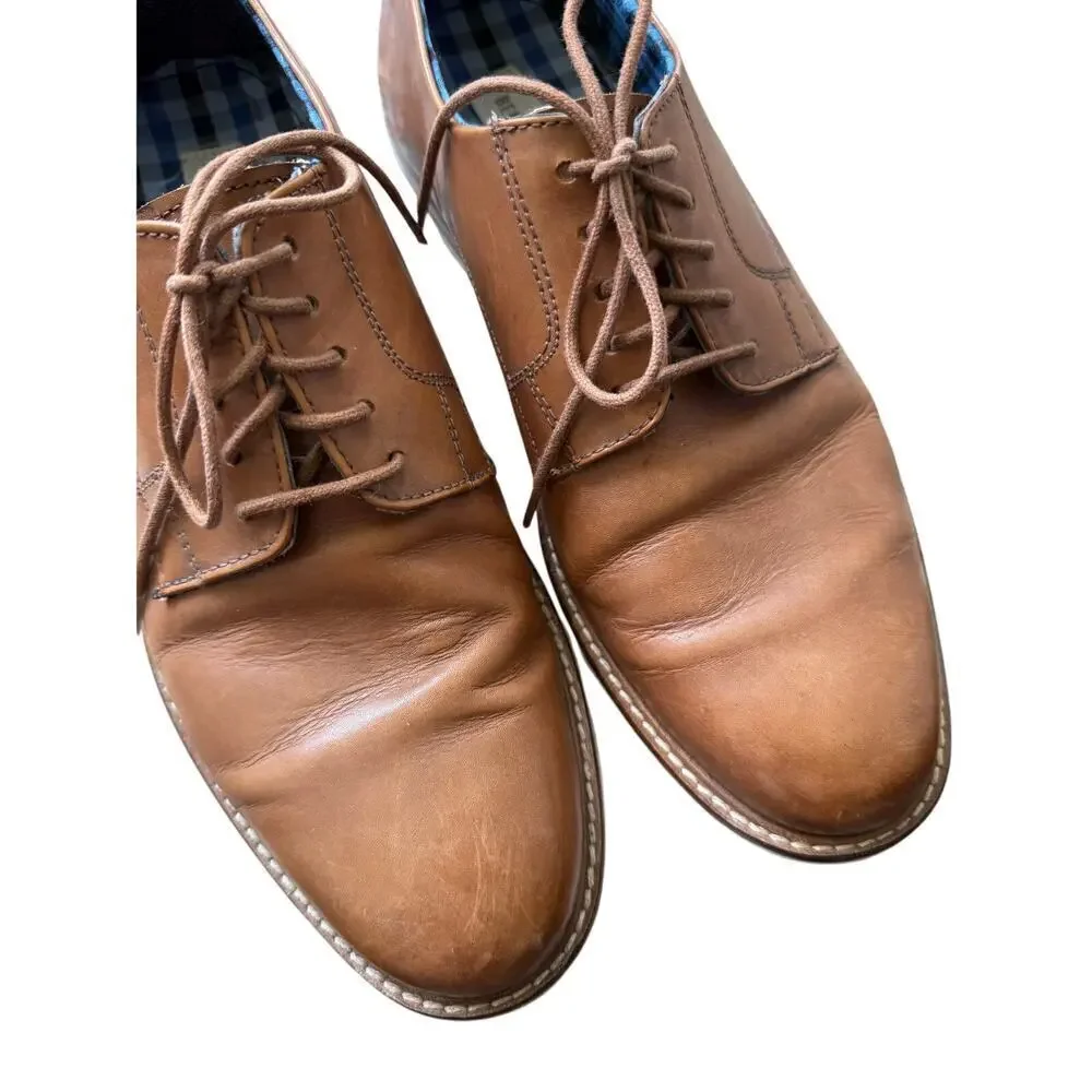 Ben Sherman Men’s Brown Leather Lace Up Loafers size 42 US size 9